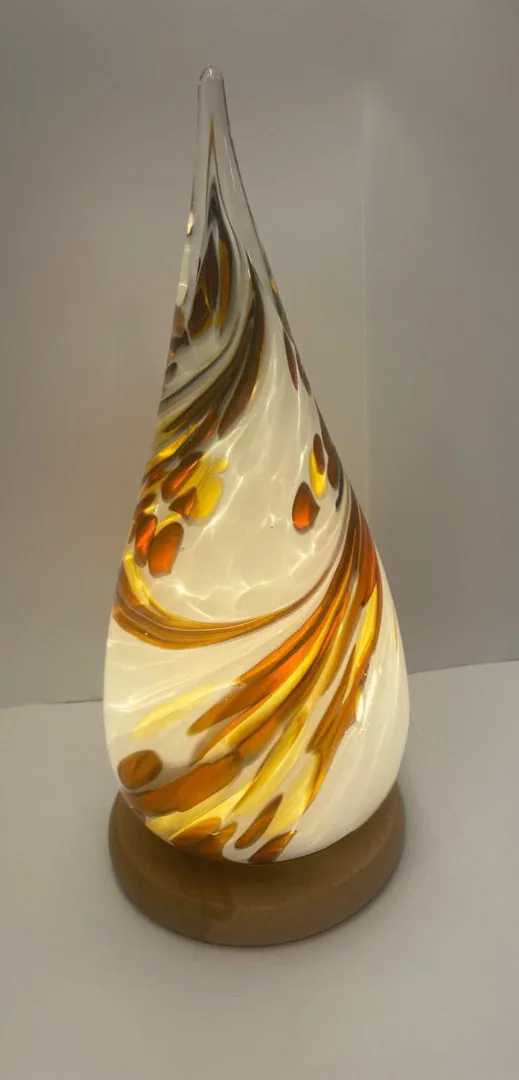 Kolorovaná stolní lampa z hutního skla, Stanislav Káňa, č. 11