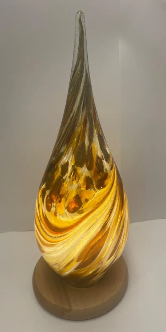 Kolorovaná stolní lampa z hutního skla, Stanislav Káňa, č. 7