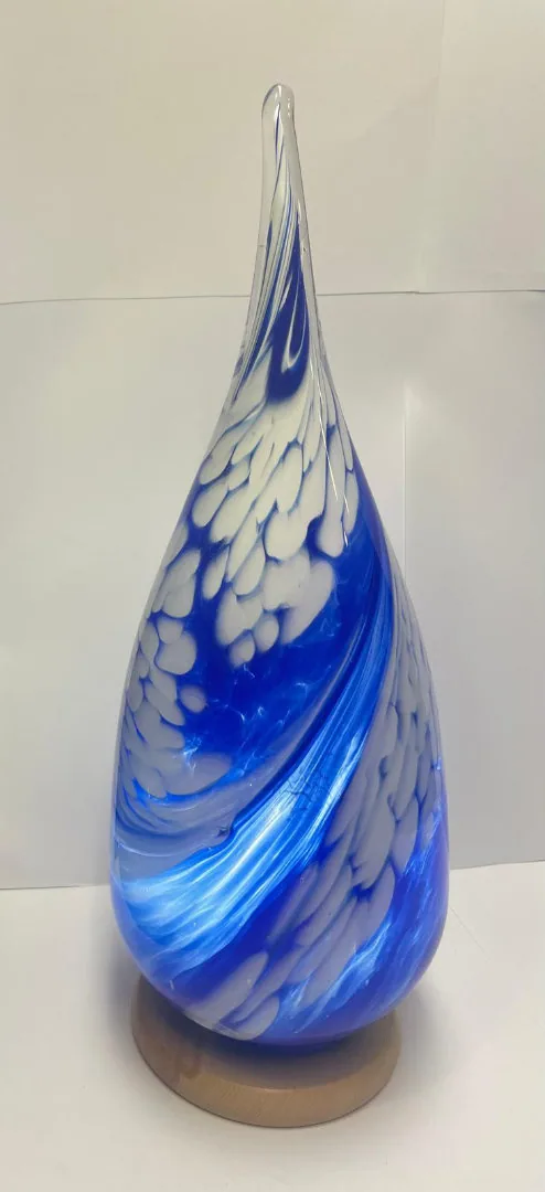 Kolorovaná stolní lampa z hutního skla, Stanislav Káňa, č. 1