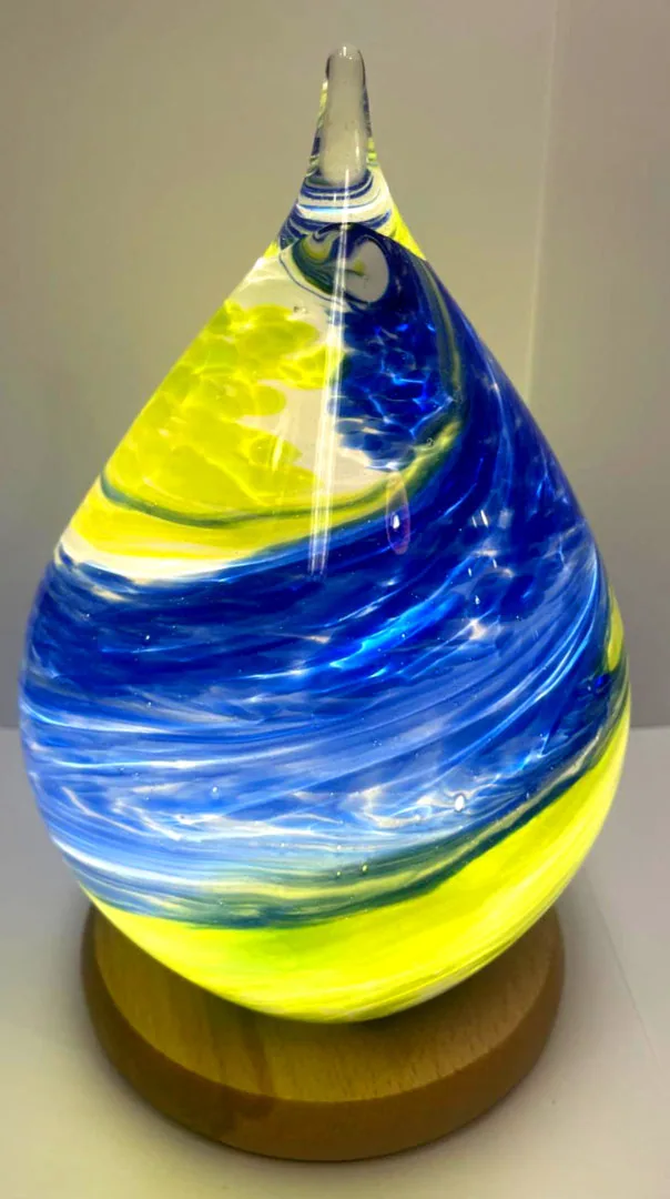 Kolorovaná stolní lampa z hutního skla, Stanislav Káňa, č. 10
