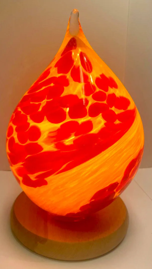 Kolorovaná stolní lampa z hutního skla, Stanislav Káňa, č. 13