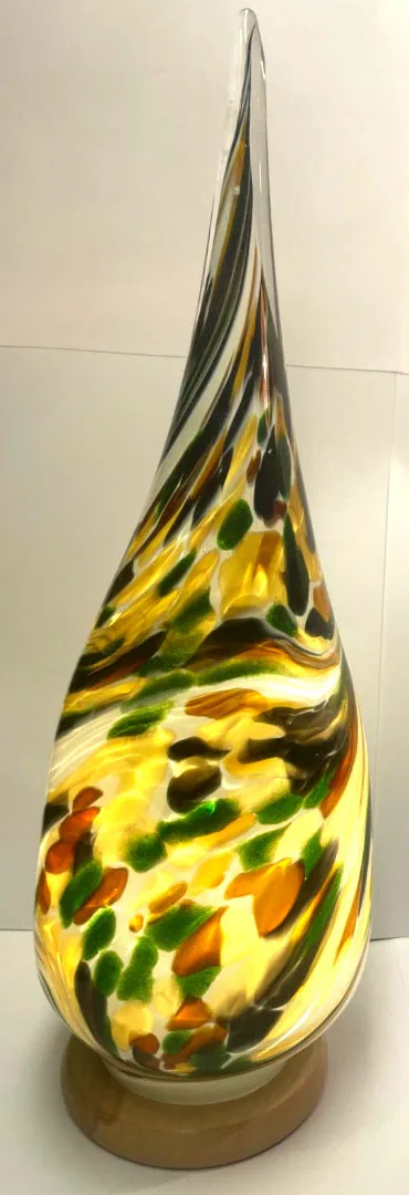 Kolorovaná stolní lampa z hutního skla, Stanislav Káňa, č. 17