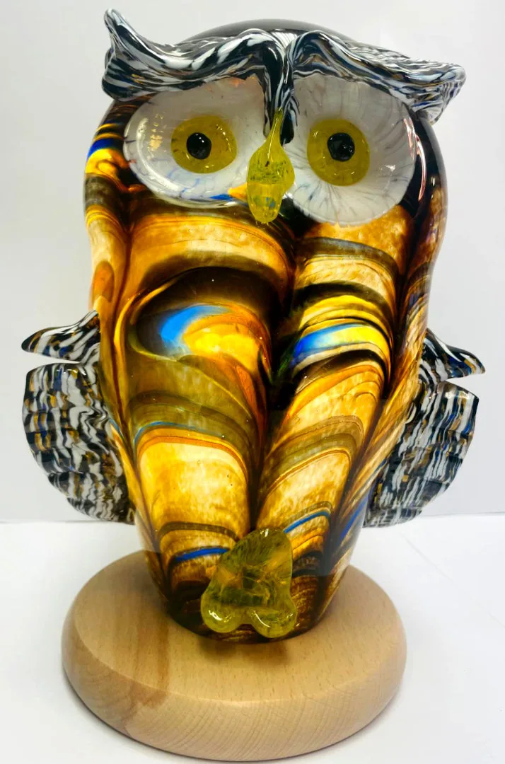 Kolorovaná stolní lampa z hutního skla, Stanislav Káňa, č. 20