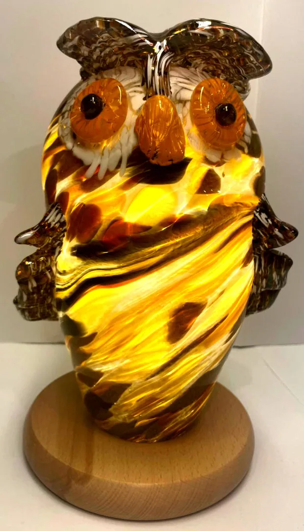 Kolorovaná stolní lampa z hutního skla, Stanislav Káňa, č. 4