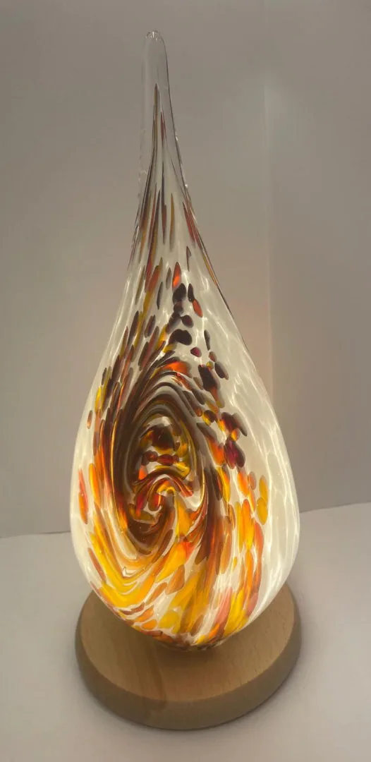 Kolorovaná stolní lampa z hutního skla, Stanislav Káňa, č. 8