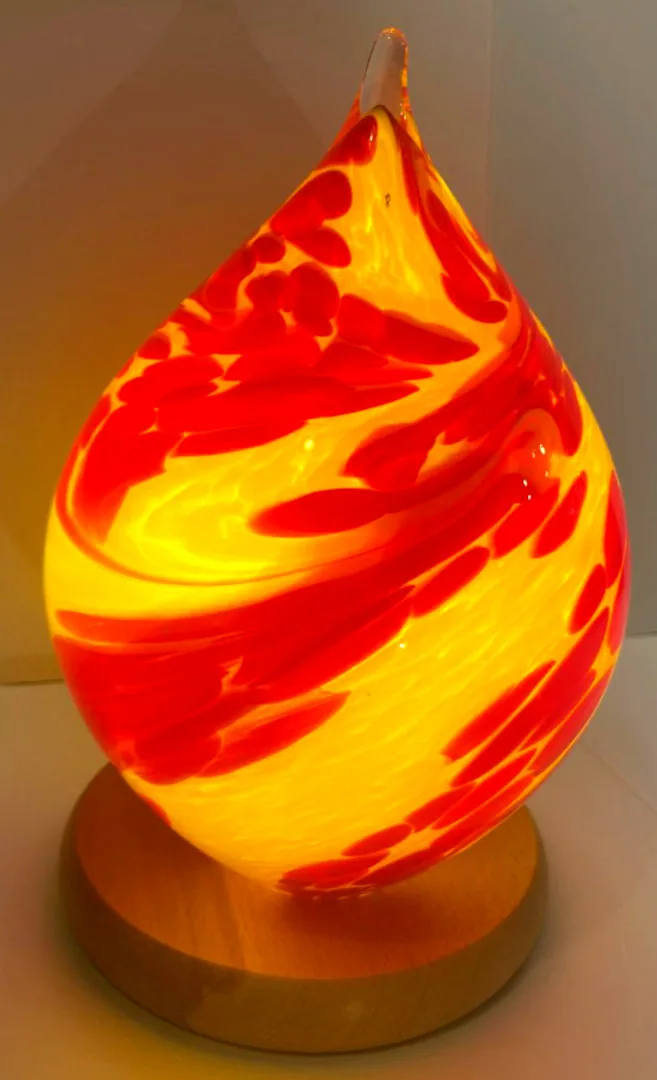 Kolorovaná stolní lampa z hutního skla, Stanislav Káňa, č. 16