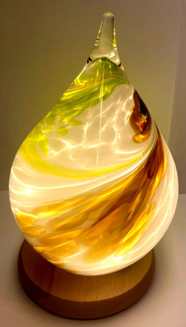 Kolorovaná stolní lampa z hutního skla, Stanislav Káňa, č. 12